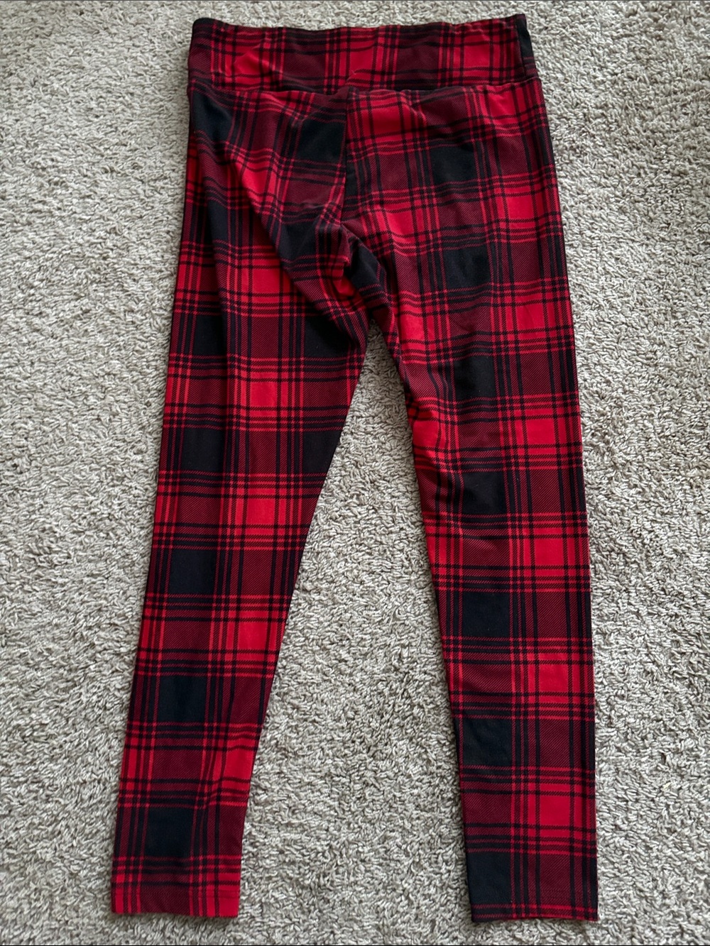 No Boundaries Red and Black Plaid Leggings - Picture 3 of 3